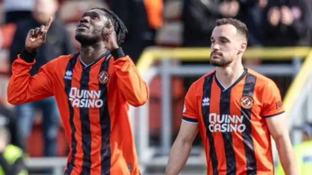 Dundee United players celebrating