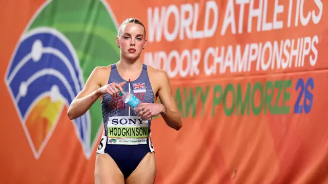 Keely Hodgkinson of Team Great Britain looks on