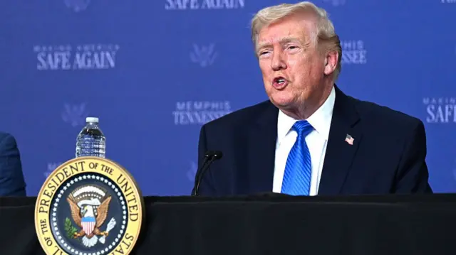 Trump at lectern