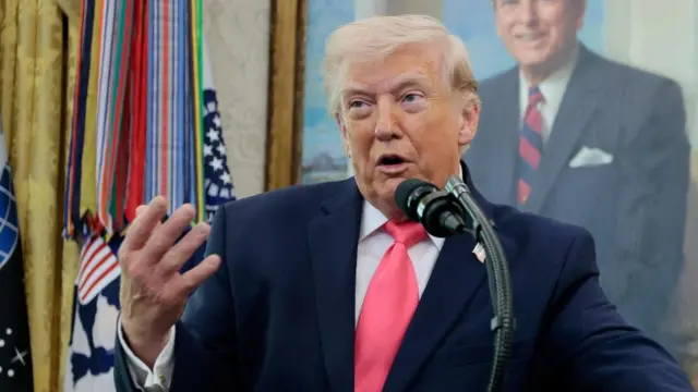 Trump in a pink tie.