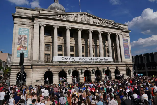 Vigil in Nottingham city centre