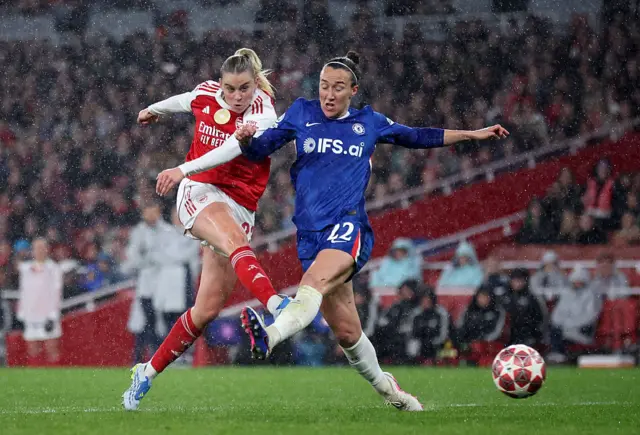 Alessia Russo scores against Chelsea