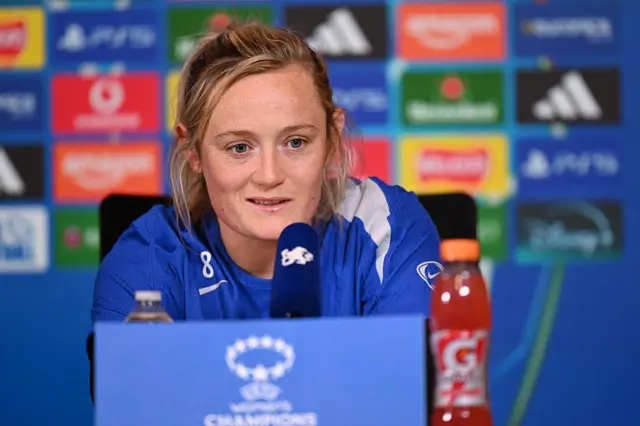 Erin Cuthbert speaks to media