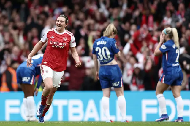 Mariona Caldentey of Arsenal celebrates after scoring