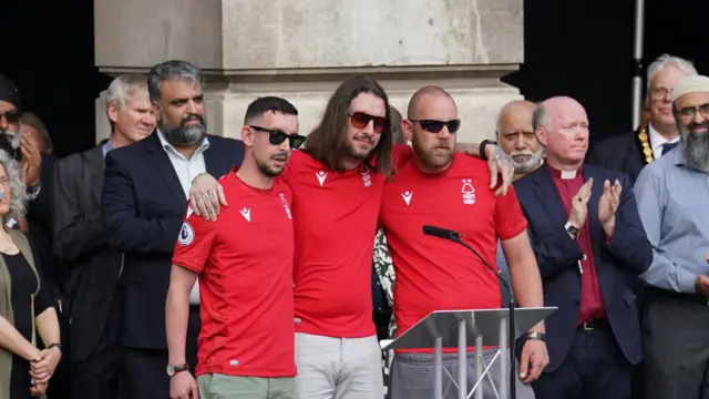 Coates brother at a vigil after the Nottingham attacks