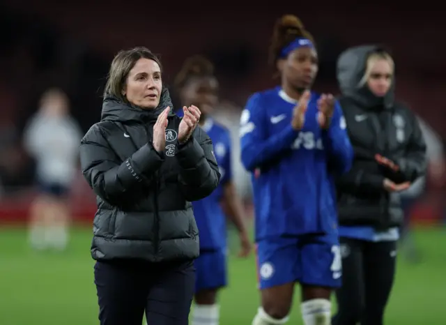 Chelsea manager Sonia Bompastor after the match