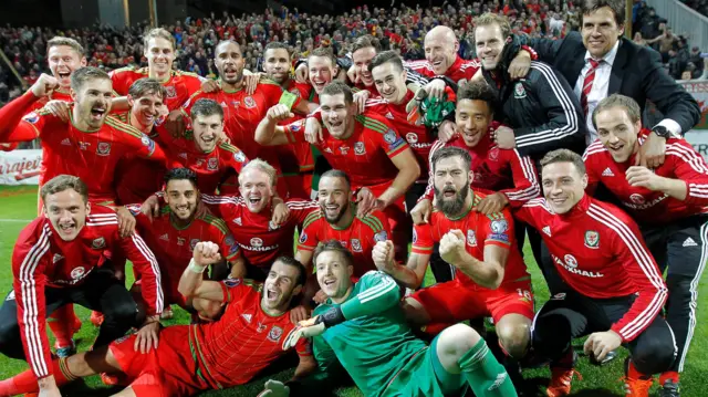 Wales celebrate 2016 qualification
