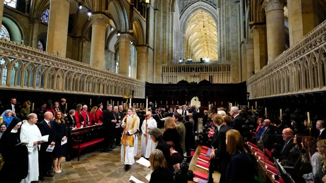 People inside Canterbury Cathedral