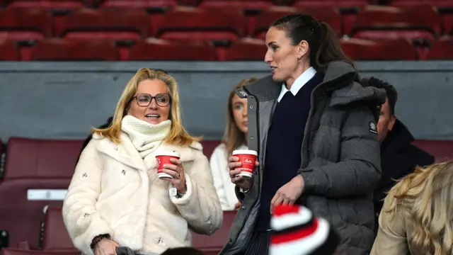 Sarina Wiegman and Jill Scott watching on