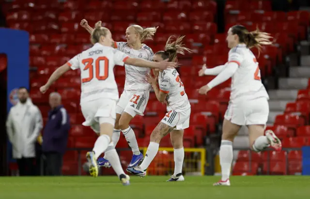 Harder celebrates opening the scoring for Bayern with team-mates