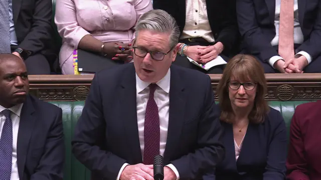 Keir Starmer speaking from despatch box at PMQs
