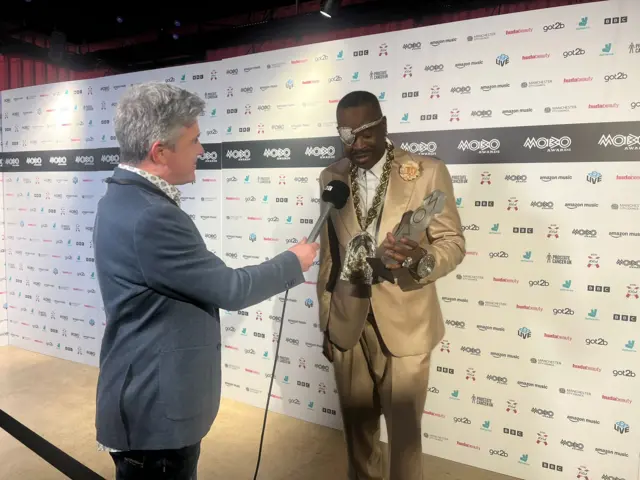 Slick Rick backstage at the Mobos.