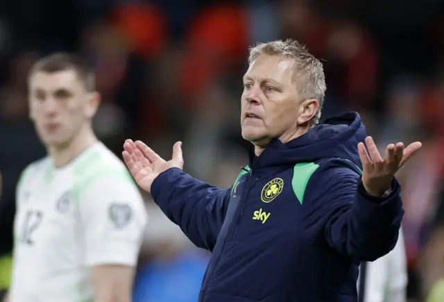 Halgrimsson holds his hands up in disbelief