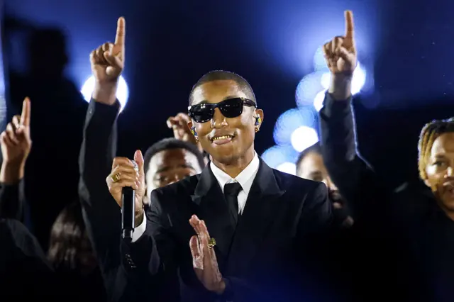 Pharrell Williams performs on the stage during free 'Grace For The World' concert in St Peter's Square on September 13, 2025 in Vatican City, Vatican.