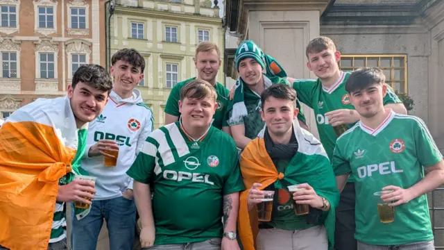 Republic of Ireland fans in Prague