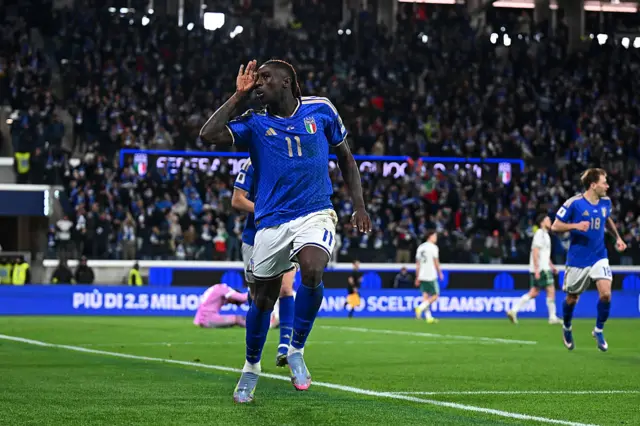 Kean celebrates his goal
