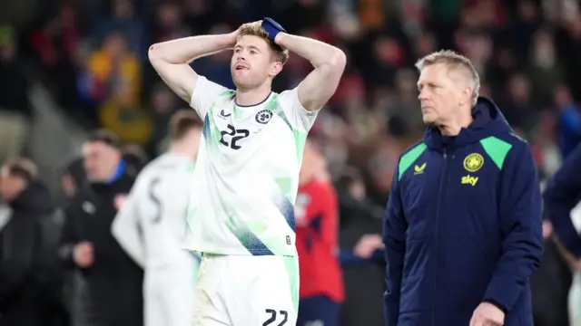 ROI captain Collins puts his hands to his head in disbelief