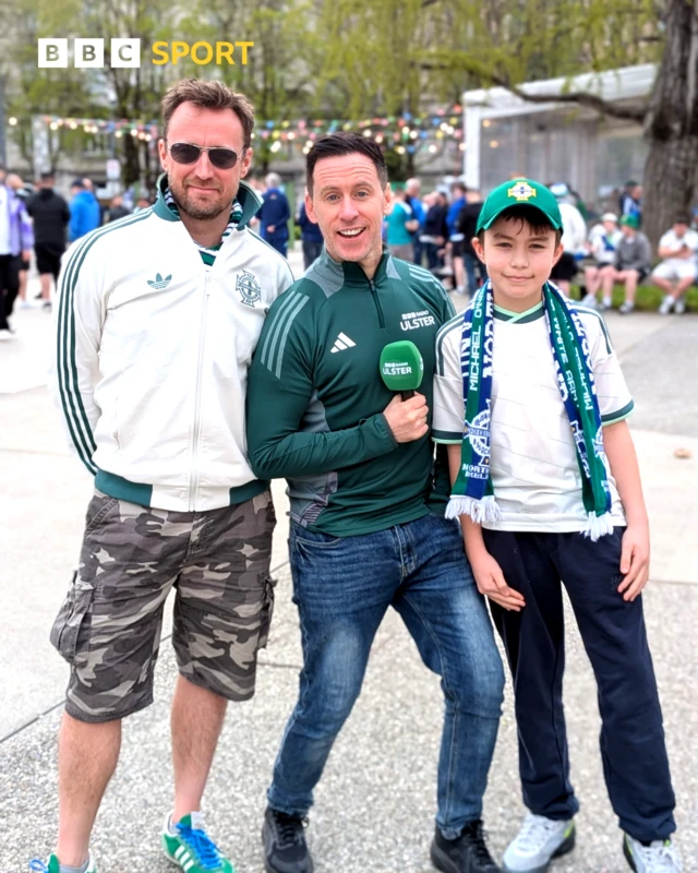 Connor Phillips with Jamie and Nicky in Bergamo