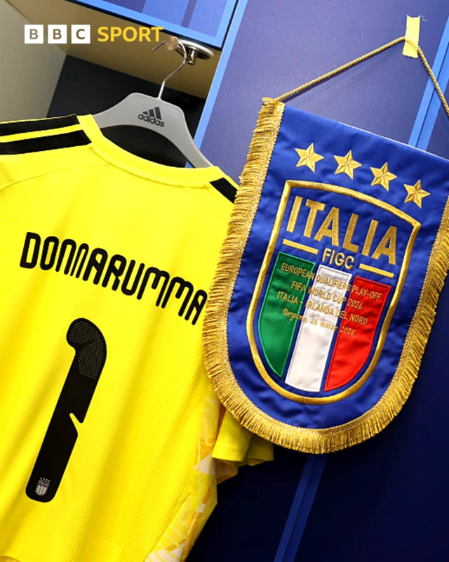 A general view inside Italy dressing room prior to the Fifa World Cup 2026 European Qualifiers play-off