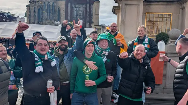 Republic of Ireland fans in Prague
