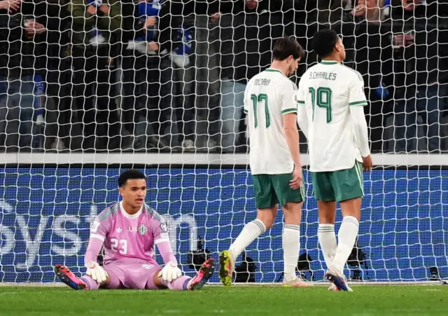 Northern Ireland players react to conceding