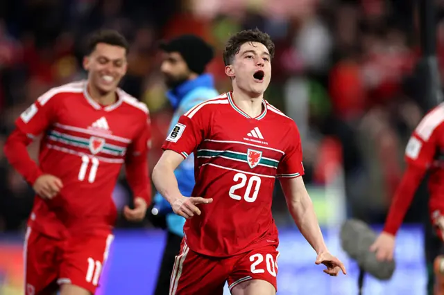 Dan James celebrates scoring the opener