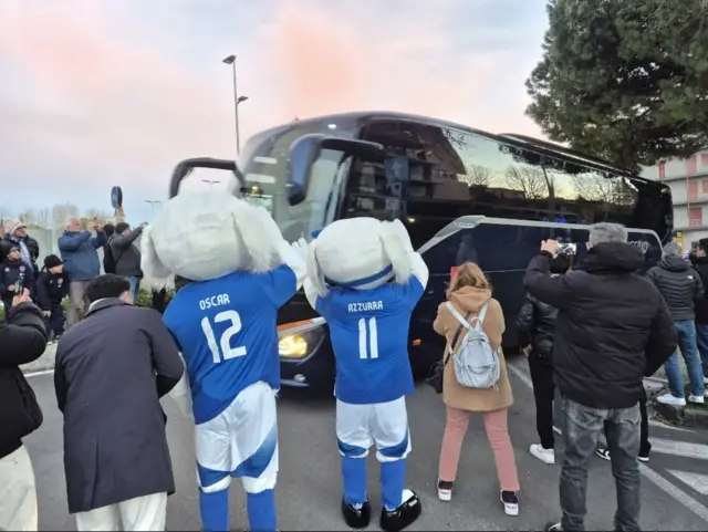 Northern Ireland arrive at the stadium