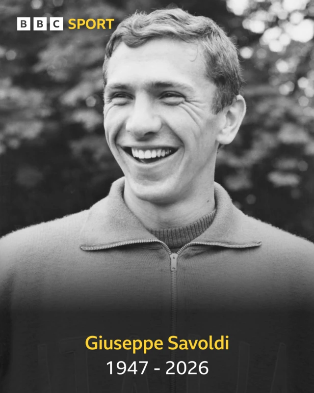 Italian footballer Giuseppe Savoldi, of Atalanta B.C
