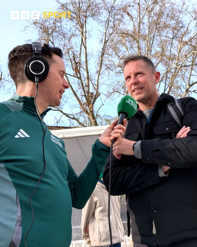 BBC Radio Ulster's Connor Phillips with BBC Sport NI's Gavin Andrews