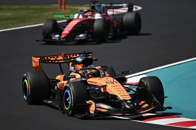 Oscar Piastri and Charles Leclerc out on track