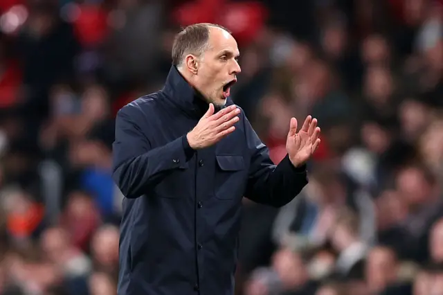 Tuchel shouts and waves his arms