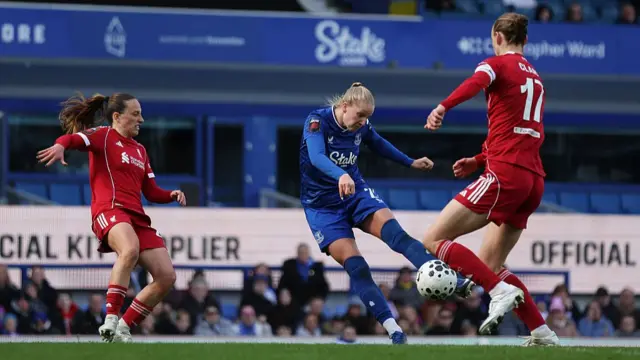 Zara Kramzar of Everton scores