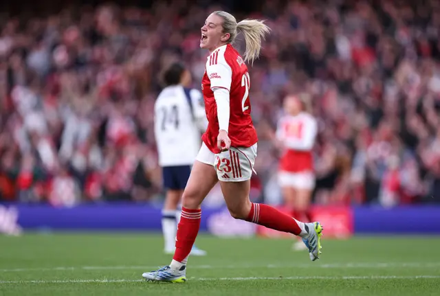 Russo celebrates her hat-trick goal