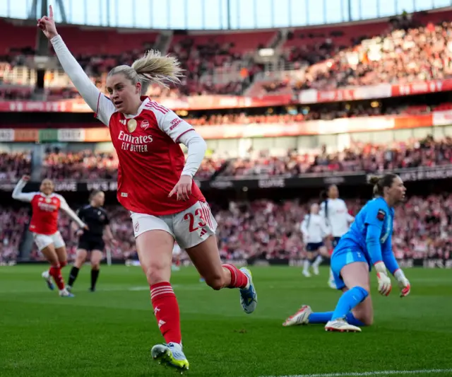Russo runs off to celebrate her second goal in as many minutes