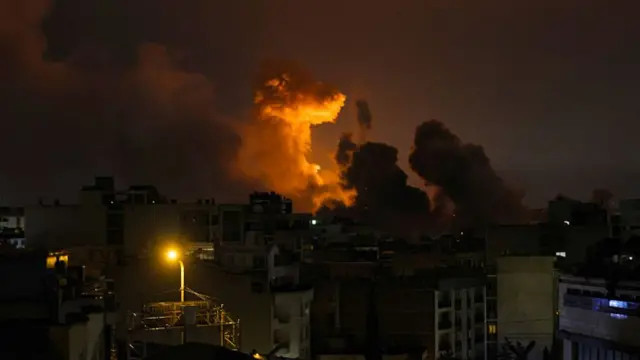 A large plume of smoke rises over Tehran after explosions were reported in the city during the night on March 28, 2026.