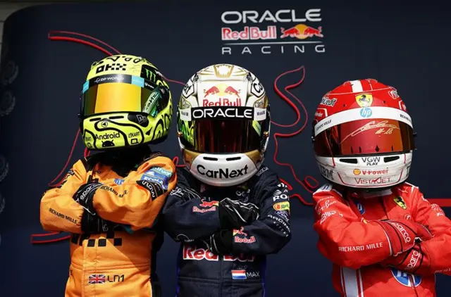 Little mini driver - Lando and Charles had their pictures taken with them