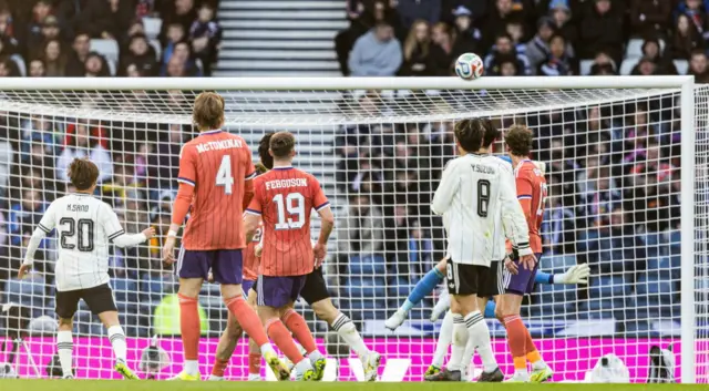 Ao Tanaka hits the crossbar for Japan