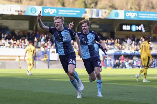 Connor Taylor celebrates scoring for Wycombe against Port Vale
