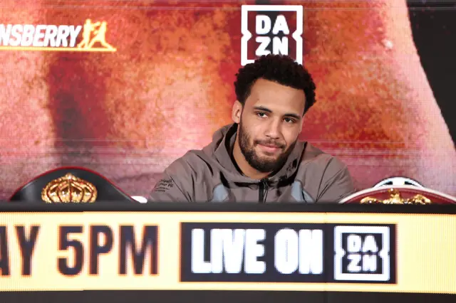 Moses Itauma sitting at a table