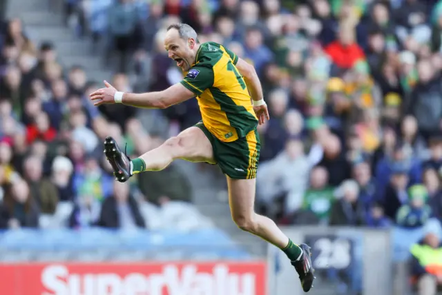 Donegal's Michael Murphy shoots to score his side's second goal