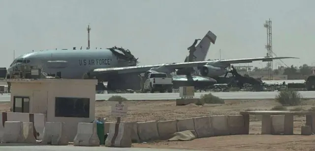 US Air Force E-3 aircraft destroyed at an air base in Saudi Arabia.