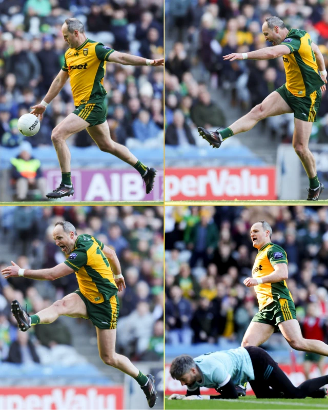 Michael Murphy fires home Donegal's second goal