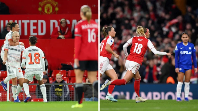 UWCL split pic Utd and Chelsea react to goals conceded