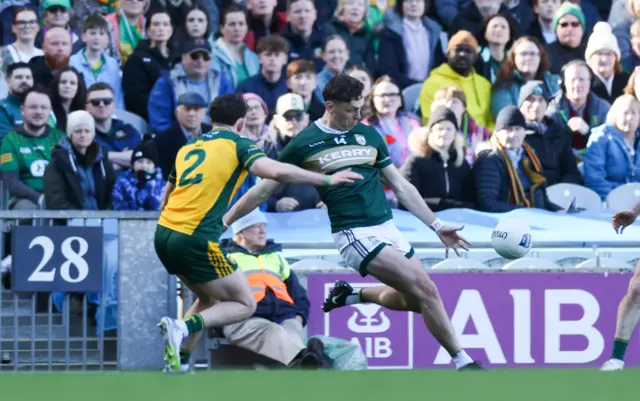 Kerry's David Clifford is challenged by Caolan McColgan of Donegal