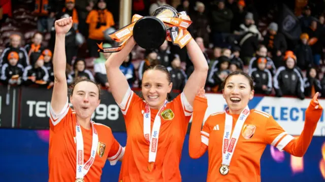 Glasgow City's Emily Gray, Kimberley Smit and Mebae Tanaka celebrate