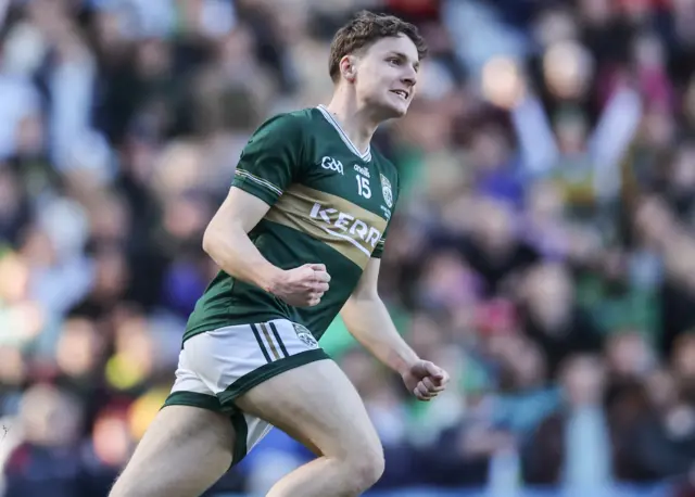 Kerry's Keith Evans celebrates after scoring his side's first goal of the match