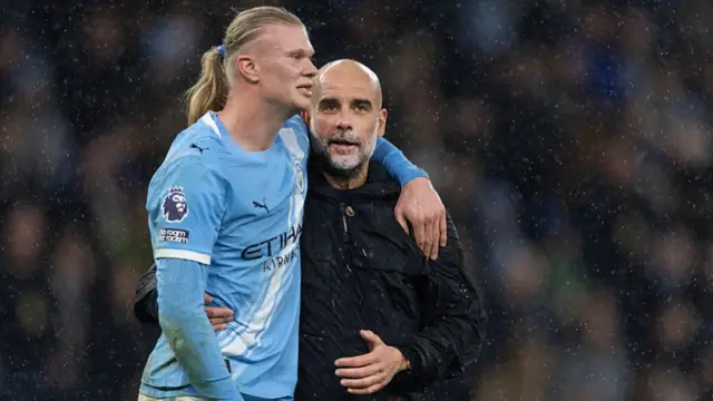 Erling Haaland and Pep Guardiola