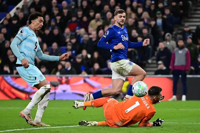 Kiernan Dewsbury-Hall of Everton scores a goal to make the score 2-0