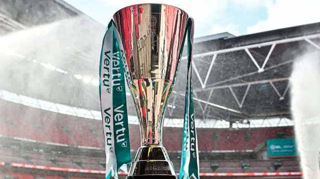 The Vertu Trophy photographed at Wembley