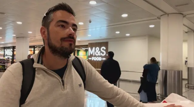 Jamie Browne at Heathrow arrivals